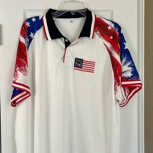 Men’s XXL Patriotic 3Button Golf Shirt